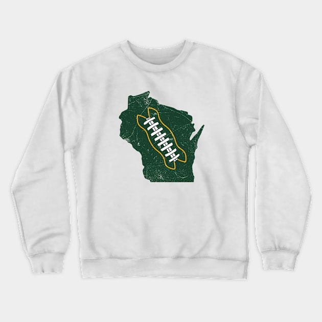 Wisconsin Football, Retro - Gold Crewneck Sweatshirt by KFig21